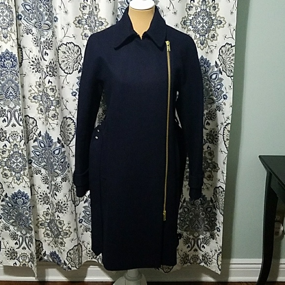 ❄J.Crew Melton Wool Belted Trech Coat, Sz 10 - Picture 2 of 6